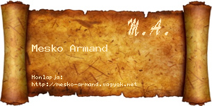 Mesko Armand névjegykártya
